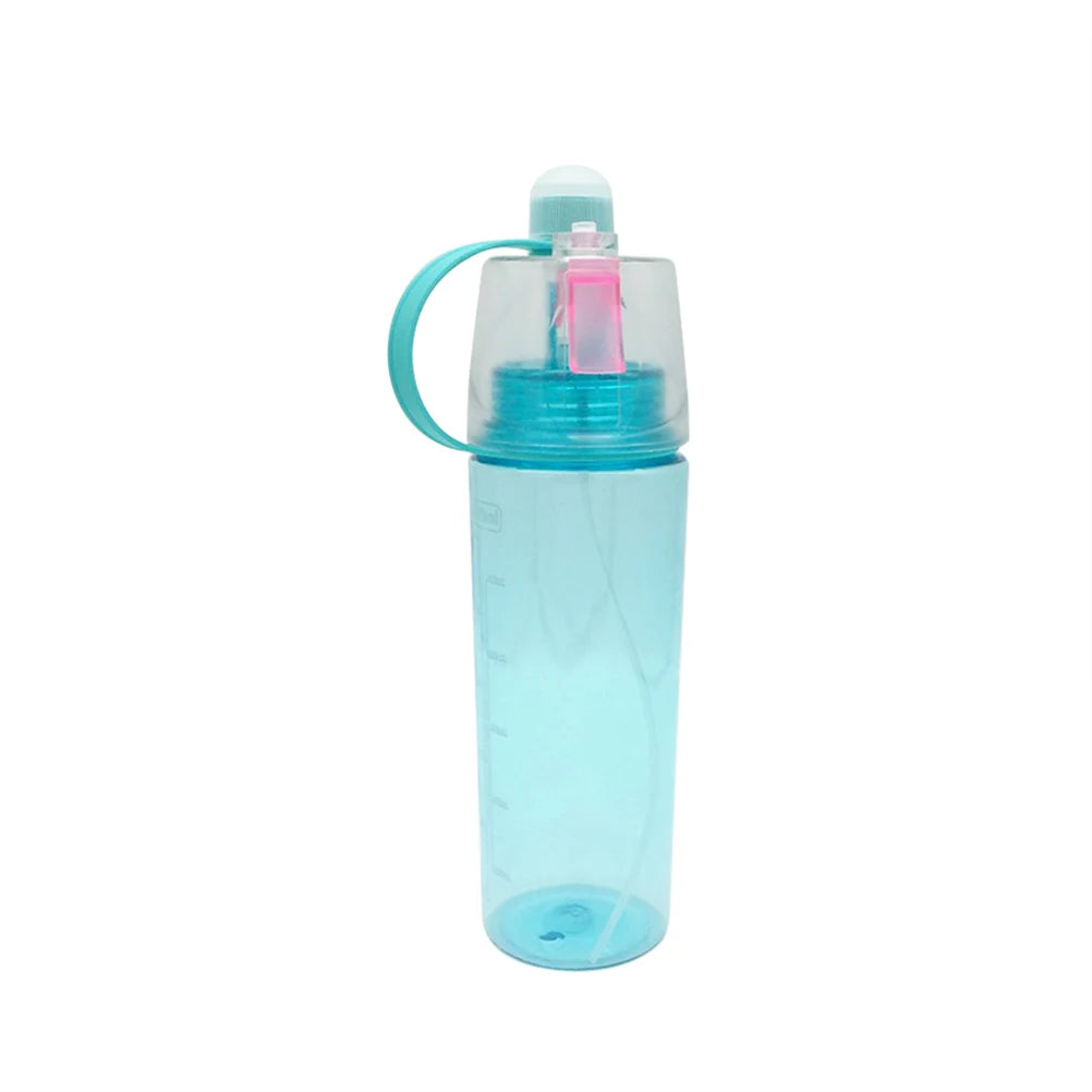 Portable Cup 600ml Cyan PC PP Mist Sipping Leak Proof Large Bottles Outdoor Sports Travel Water Bottle Hydrating