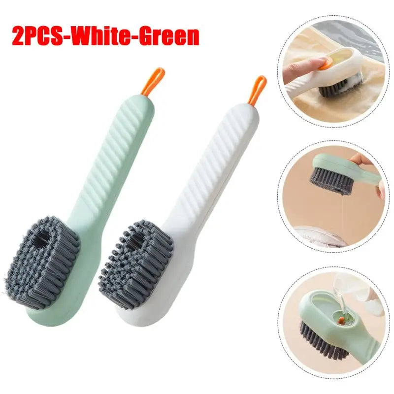 1/2pcs Shoes Brush Automatic Liquid Discharge Multifunction Press Out Shoes Cleaner Soft Bristles Clothes Brushes Cleaning Tool