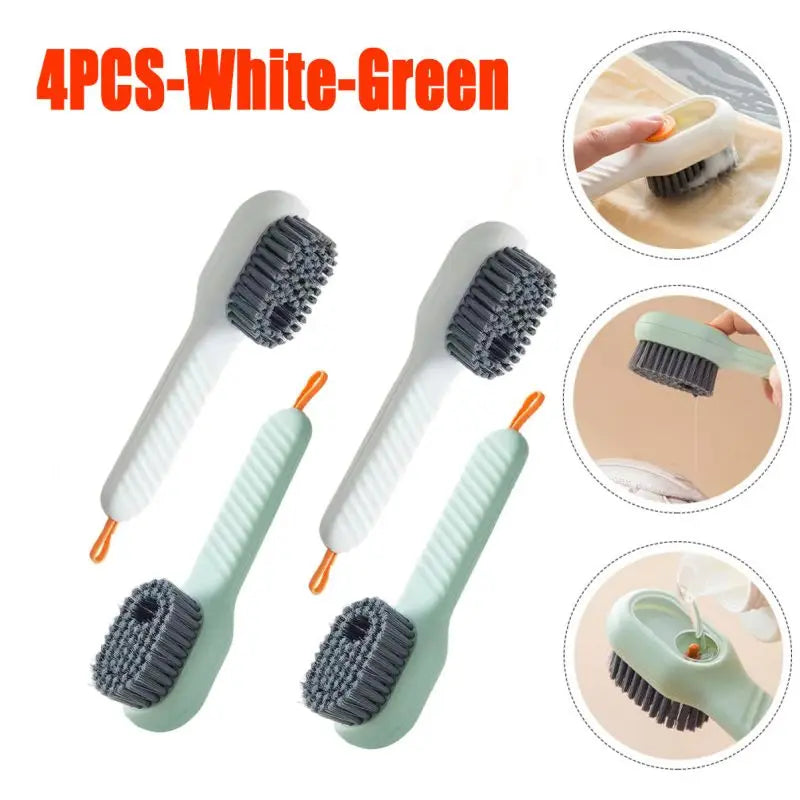 1/2pcs Shoes Brush Automatic Liquid Discharge Multifunction Press Out Shoes Cleaner Soft Bristles Clothes Brushes Cleaning Tool