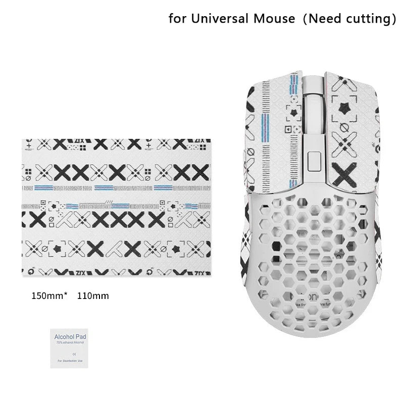 15*11cm DIY Anti-Slip Wireless Gaming Universal Style Mouse Sticker Sweat-Proof Mouse Grip Tape Wear-Resistant PC Desktop Laptop