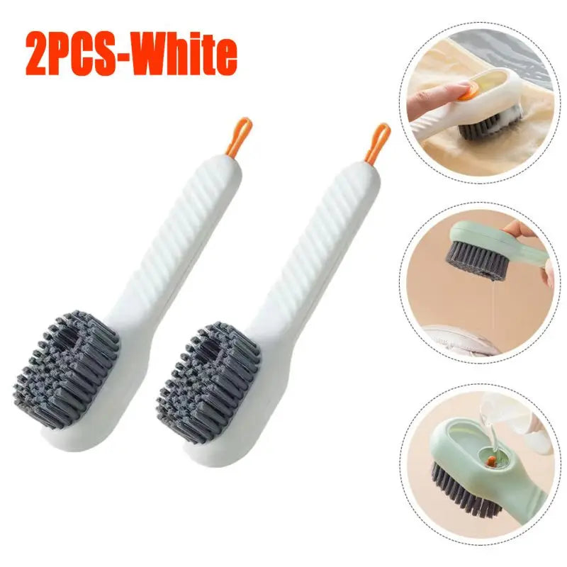 1/2pcs Shoes Brush Automatic Liquid Discharge Multifunction Press Out Shoes Cleaner Soft Bristles Clothes Brushes Cleaning Tool
