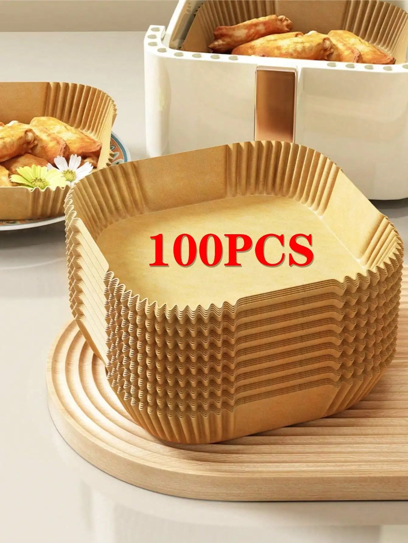50/100pcs Special Paper for Air Fryer Silicone Oil Paper Oil Absorbing Paper Special Paper Pad for Food Household Paper Plate