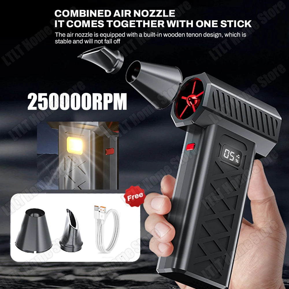 600000 RPM Violent fan 6 Gears adjustable Brushless Electric Air Duster Turbo Jet Fan Cleaning Blower Portable Turbo Jet Fan