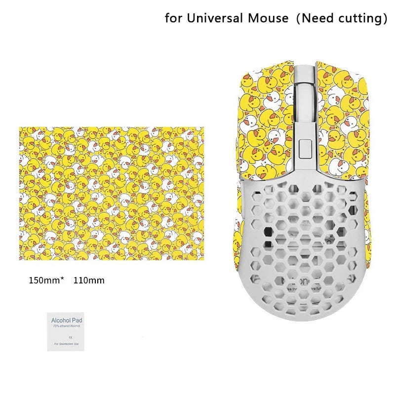 15*11cm DIY Anti-Slip Wireless Gaming Universal Style Mouse Sticker Sweat-Proof Mouse Grip Tape Wear-Resistant PC Desktop Laptop