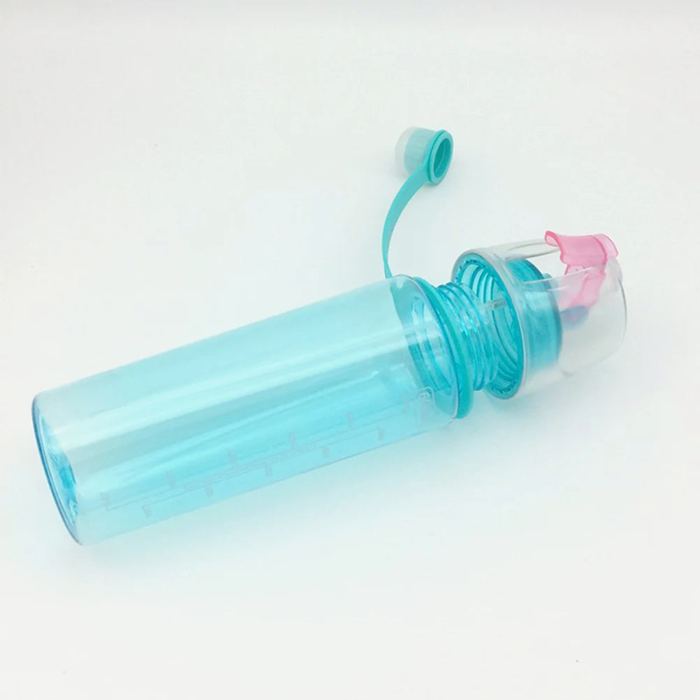 Portable Cup 600ml Cyan PC PP Mist Sipping Leak Proof Large Bottles Outdoor Sports Travel Water Bottle Hydrating