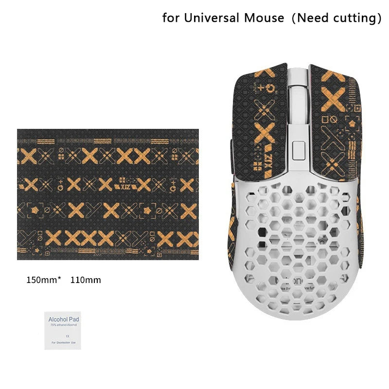 15*11cm DIY Anti-Slip Wireless Gaming Universal Style Mouse Sticker Sweat-Proof Mouse Grip Tape Wear-Resistant PC Desktop Laptop