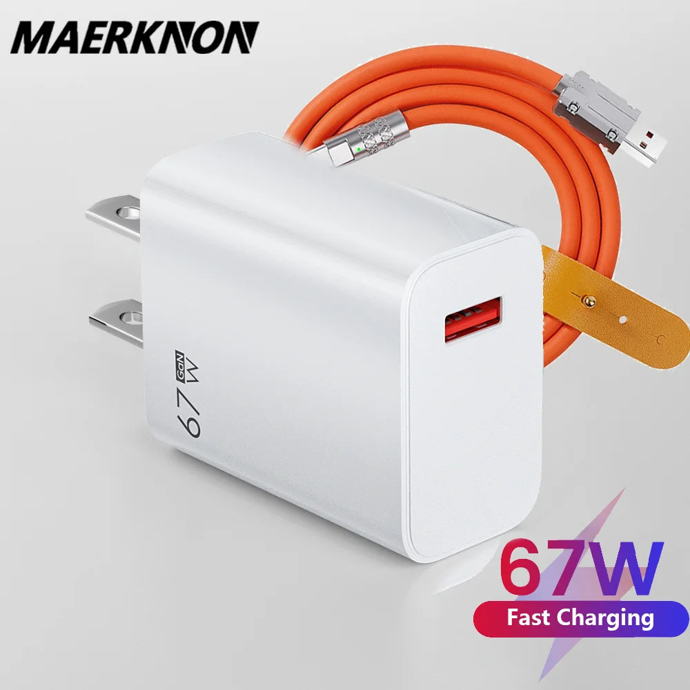 67W USB Charger Fast Charging Mobile Phone Adapter USB Quick Charger QC3.0 Adapter For iPhon Samsun Xiaomi 15 Redmi Oneplus