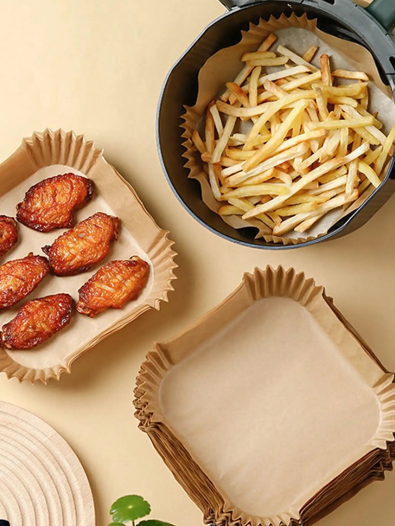 50/100pcs Special Paper for Air Fryer Silicone Oil Paper Oil Absorbing Paper Special Paper Pad for Food Household Paper Plate