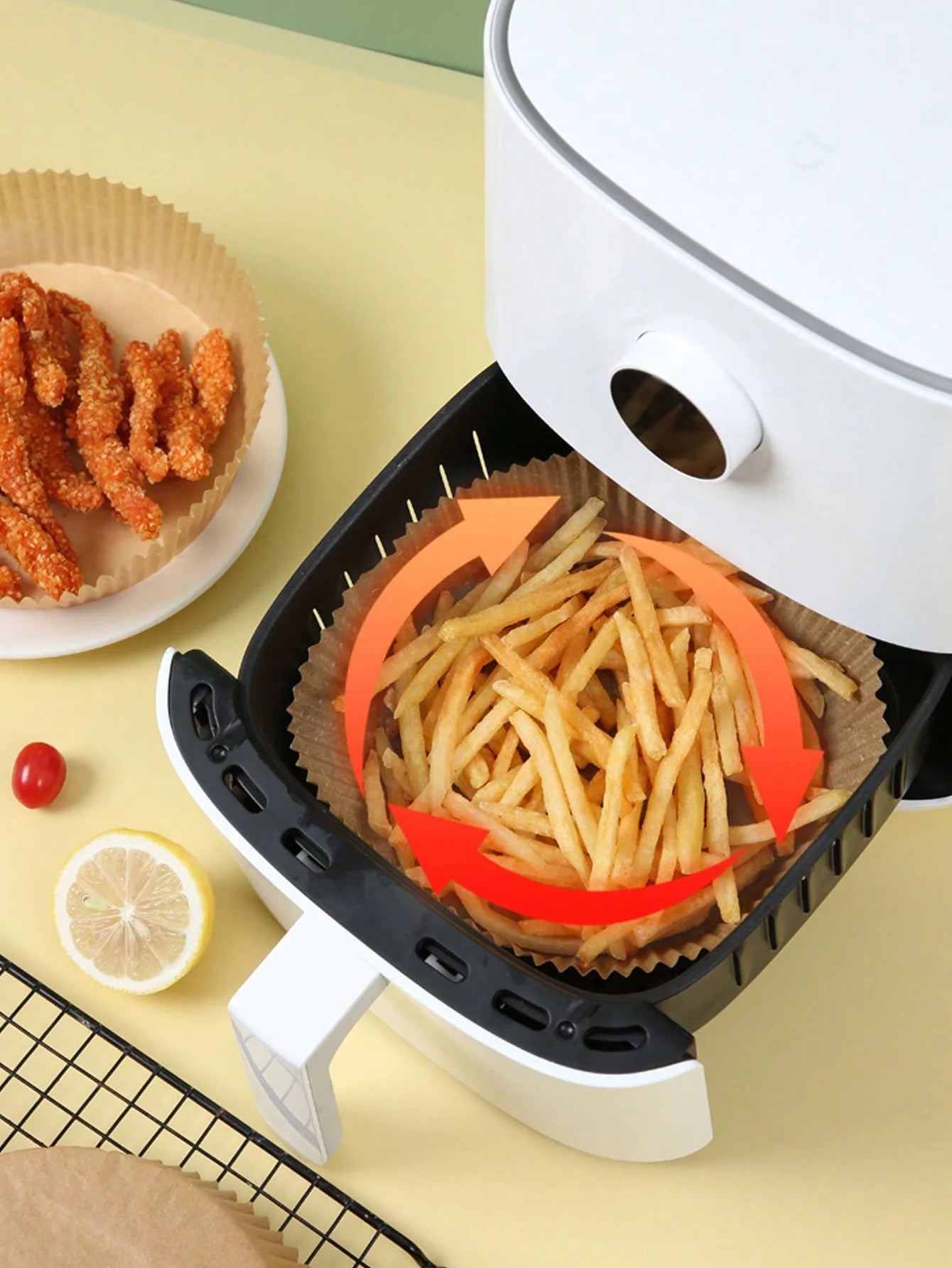 50/100pcs Special Paper for Air Fryer Silicone Oil Paper Oil Absorbing Paper Special Paper Pad for Food Household Paper Plate