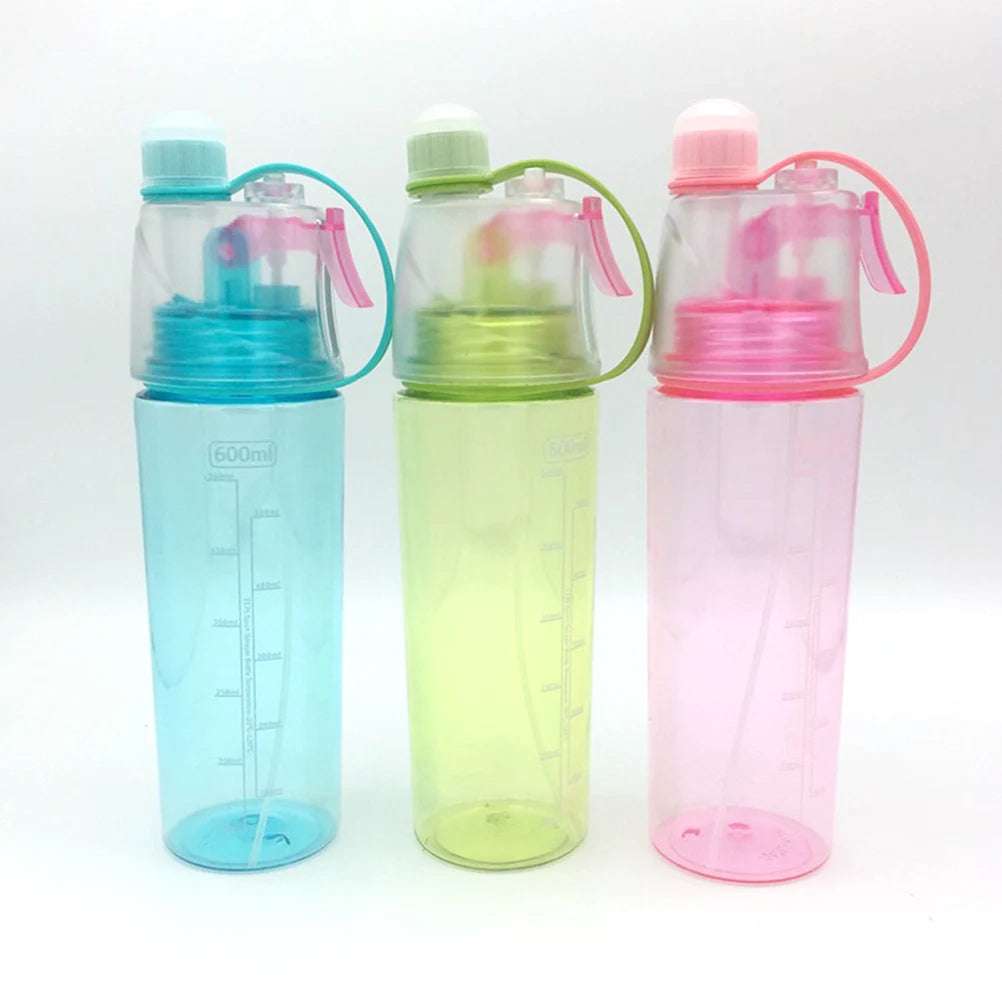 Portable Cup 600ml Cyan PC PP Mist Sipping Leak Proof Large Bottles Outdoor Sports Travel Water Bottle Hydrating