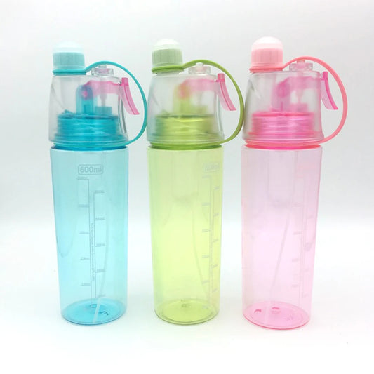 Portable Cup 600ml Cyan PC PP Mist Sipping Leak Proof Large Bottles Outdoor Sports Travel Water Bottle Hydrating