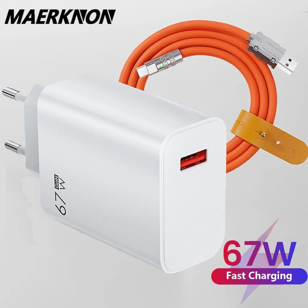 67W USB Charger Fast Charging Mobile Phone Adapter USB Quick Charger QC3.0 Adapter For iPhon Samsun Xiaomi 15 Redmi Oneplus