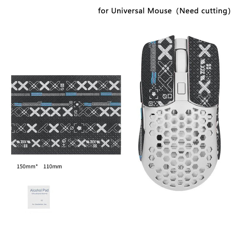 15*11cm DIY Anti-Slip Wireless Gaming Universal Style Mouse Sticker Sweat-Proof Mouse Grip Tape Wear-Resistant PC Desktop Laptop