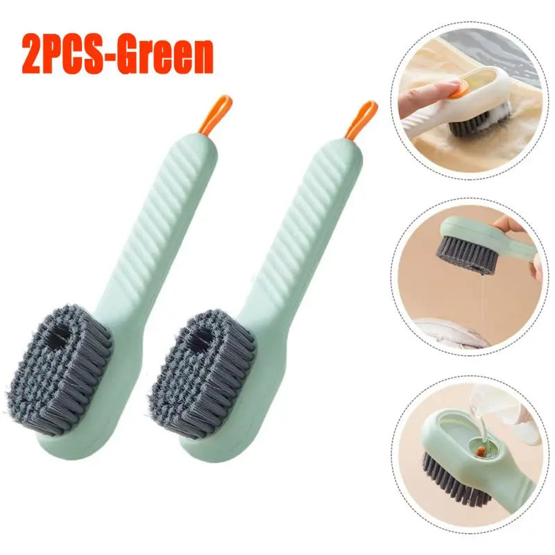 1/2pcs Shoes Brush Automatic Liquid Discharge Multifunction Press Out Shoes Cleaner Soft Bristles Clothes Brushes Cleaning Tool