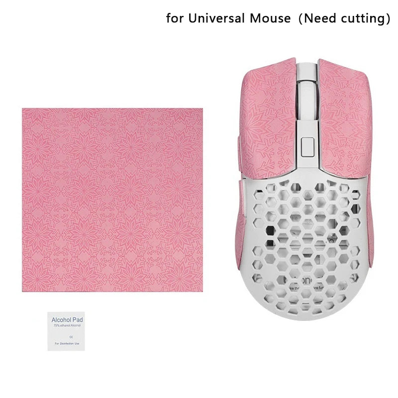 15*11cm DIY Anti-Slip Wireless Gaming Universal Style Mouse Sticker Sweat-Proof Mouse Grip Tape Wear-Resistant PC Desktop Laptop