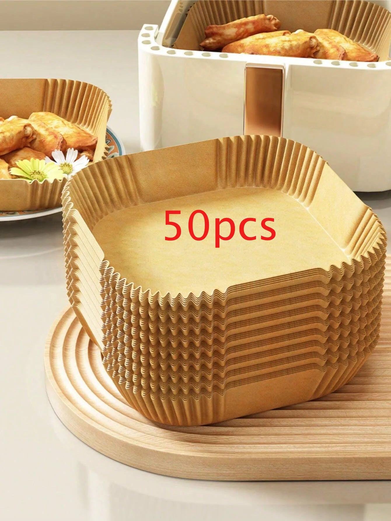 50/100pcs Special Paper for Air Fryer Silicone Oil Paper Oil Absorbing Paper Special Paper Pad for Food Household Paper Plate