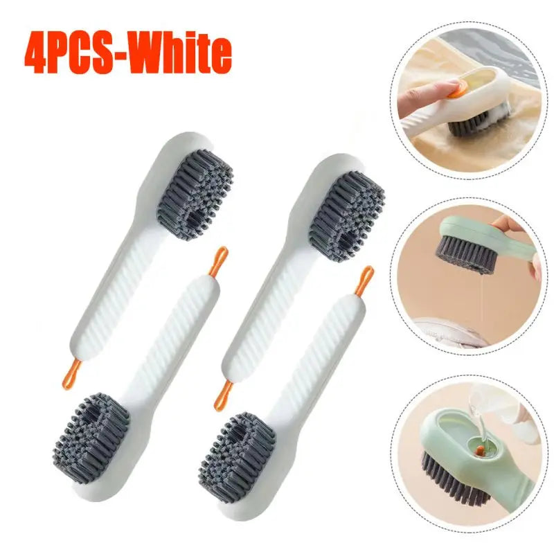 1/2pcs Shoes Brush Automatic Liquid Discharge Multifunction Press Out Shoes Cleaner Soft Bristles Clothes Brushes Cleaning Tool